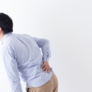 Asian man with back pain